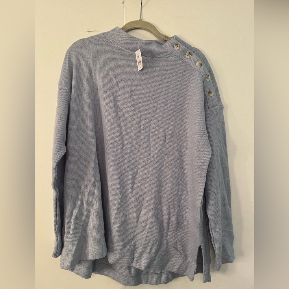 Loft NWT light blue bottom shoulder tunic sweater size XL